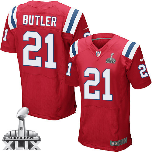 Men's Elite Malcolm Butler Super Bowl XLIX Nike Jersey Red Alternate - #21 NFL New England Patriots